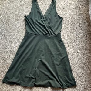 LOFT dark green V-Neck Dress